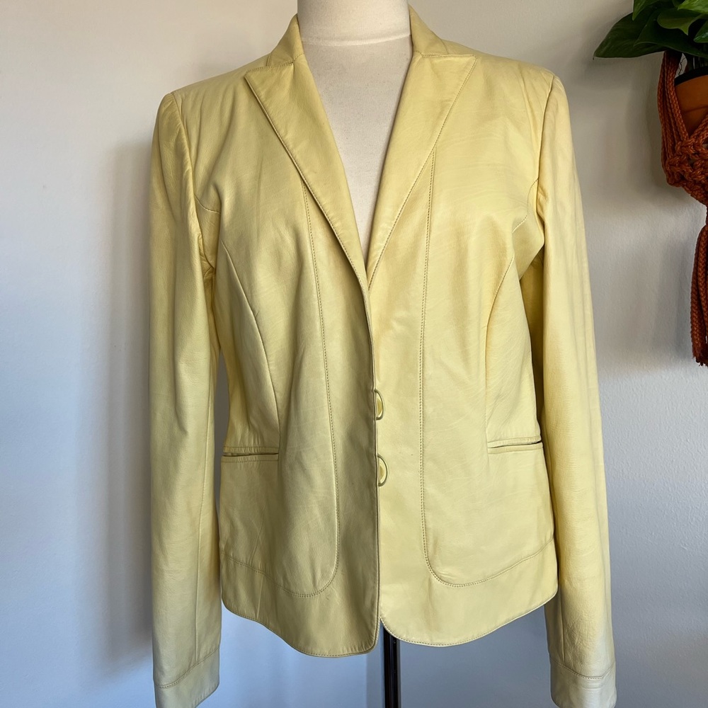 Vintage Yellow leather jacket by Giorgio Armani